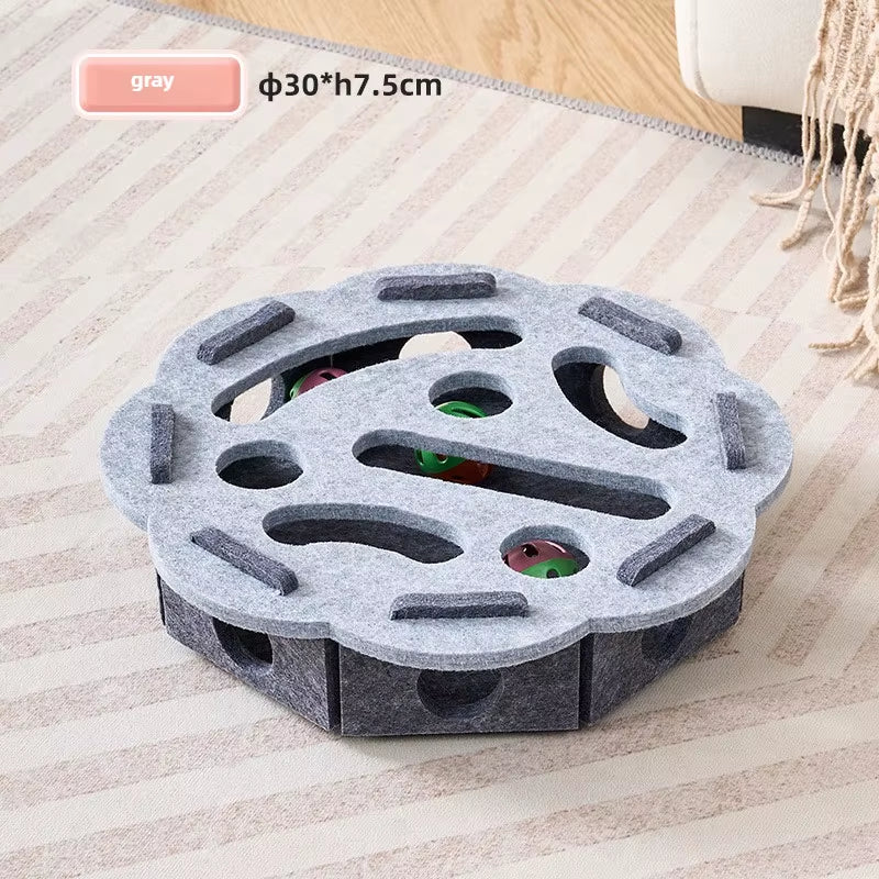 Cat Toy Bell Balls Dig Hole Funny Box Felt Maze Hole Interactive Cats Game Self-Exciting Tool Kitten Pet Cat Puzzle Teasing Cat