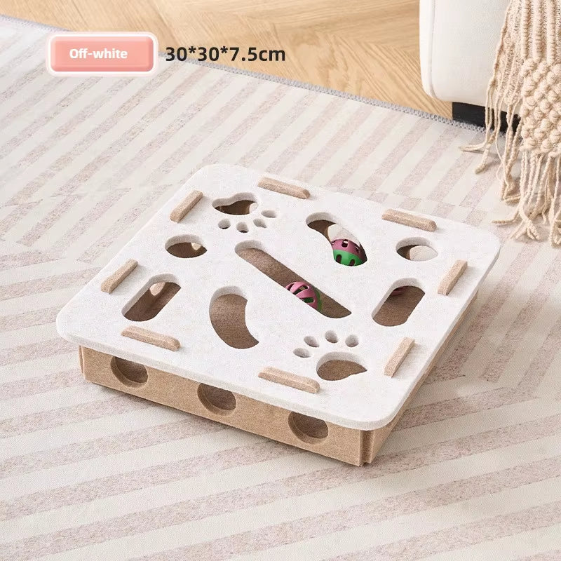 Cat Toy Bell Balls Dig Hole Funny Box Felt Maze Hole Interactive Cats Game Self-Exciting Tool Kitten Pet Cat Puzzle Teasing Cat