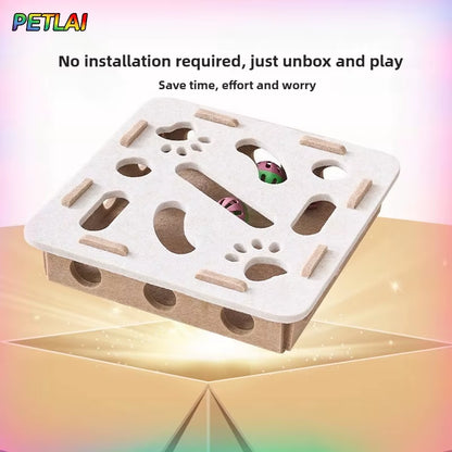 Cat Toy Bell Balls Dig Hole Funny Box Felt Maze Hole Interactive Cats Game Self-Exciting Tool Kitten Pet Cat Puzzle Teasing Cat