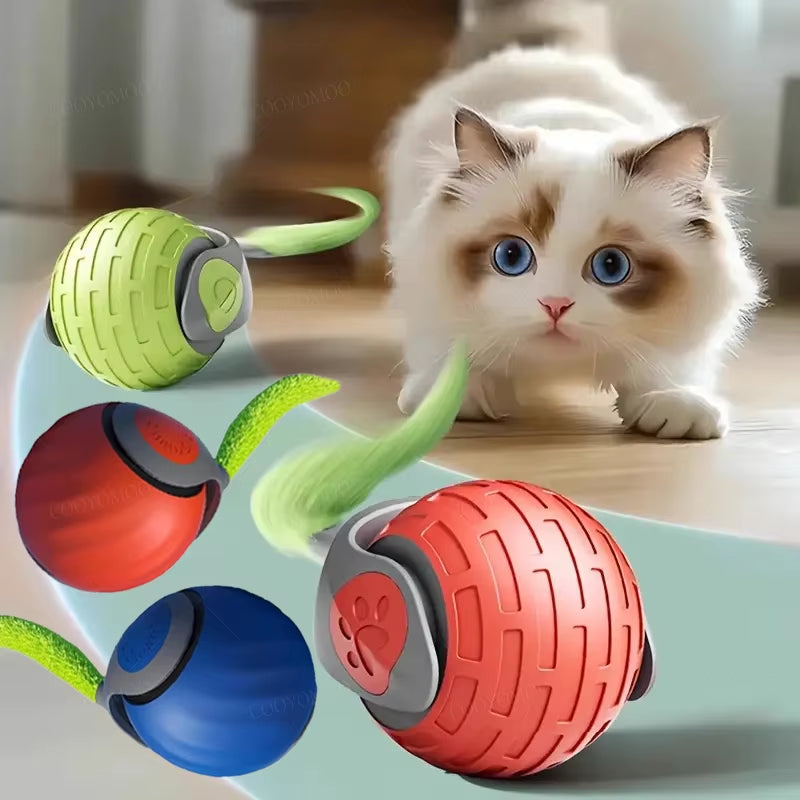 Interactive Electric Cat Toy Ball - Automatic Rolling Teaser for Endless Fun! USB Rechargeable Christmas Gift for Kittens