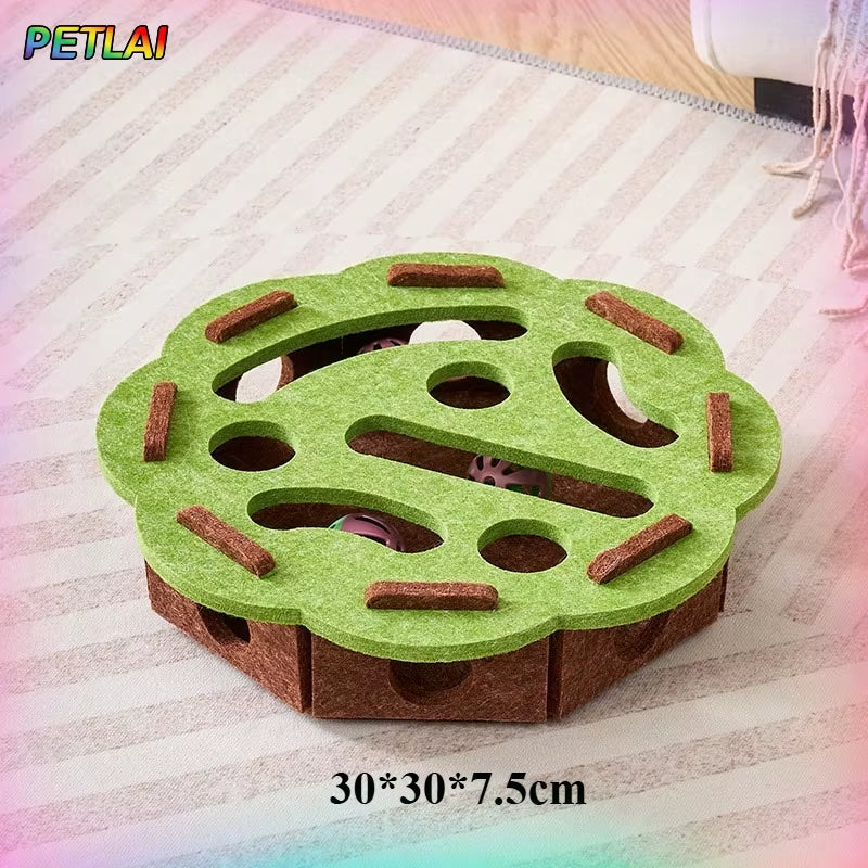 Cat Toy Bell Balls Dig Hole Funny Box Felt Maze Hole Interactive Cats Game Self-Exciting Tool Kitten Pet Cat Puzzle Teasing Cat
