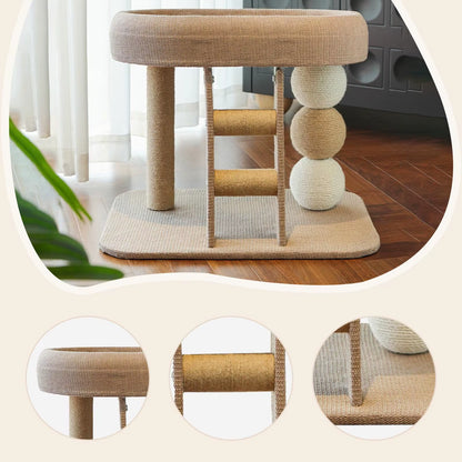 Small Cat Tree Tower with Perch Bed Scratching Post Playground Furniture Protector Multipurpose Training Toy Condo Cat Scratcher