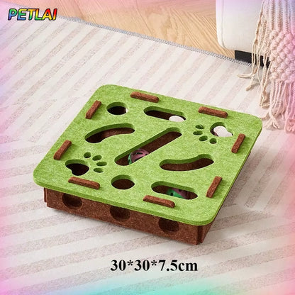 Cat Toy Bell Balls Dig Hole Funny Box Felt Maze Hole Interactive Cats Game Self-Exciting Tool Kitten Pet Cat Puzzle Teasing Cat