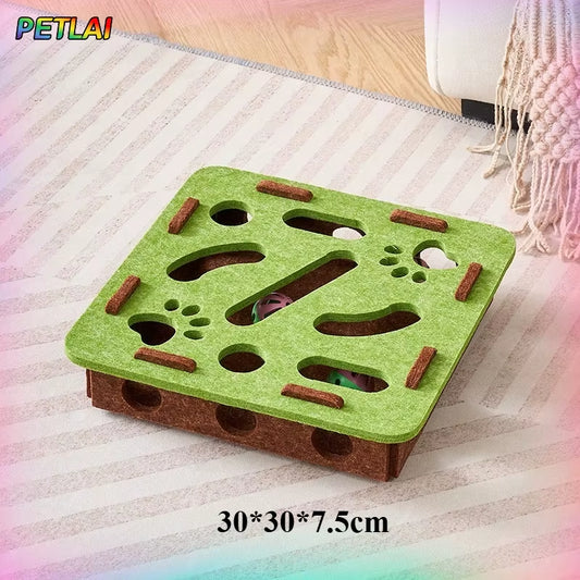 Cat Toy Bell Balls Dig Hole Funny Box Felt Maze Hole Interactive Cats Game Self-Exciting Tool Kitten Pet Cat Puzzle Teasing Cat