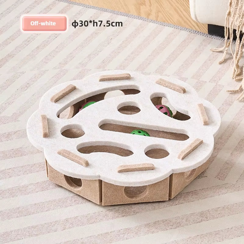 Cat Toy Bell Balls Dig Hole Funny Box Felt Maze Hole Interactive Cats Game Self-Exciting Tool Kitten Pet Cat Puzzle Teasing Cat