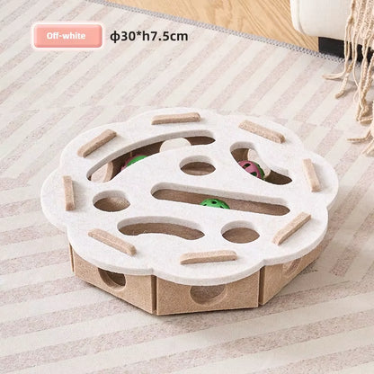 Cat Toy Bell Balls Dig Hole Funny Box Felt Maze Hole Interactive Cats Game Self-Exciting Tool Kitten Pet Cat Puzzle Teasing Cat